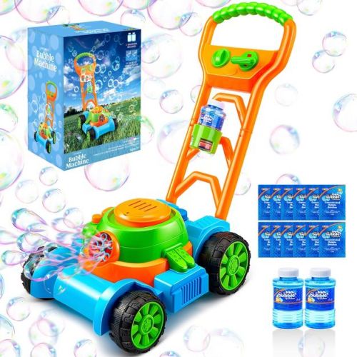 Joyfy Bubble Lawn Mower Toddler Toys, 15 Pcs Bubble Machine Summer Outdoor Toys Games for Toddlers Preschool Kid Boys Girls Birthday Easter Gifts-Blue