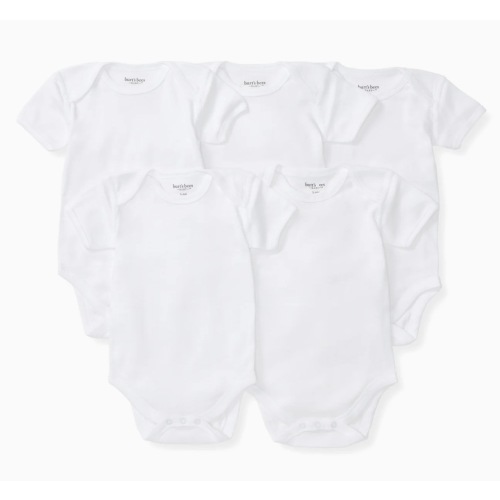 Bee Essentials Organic Short Sleeve Baby Bodysuit 5 Pack
