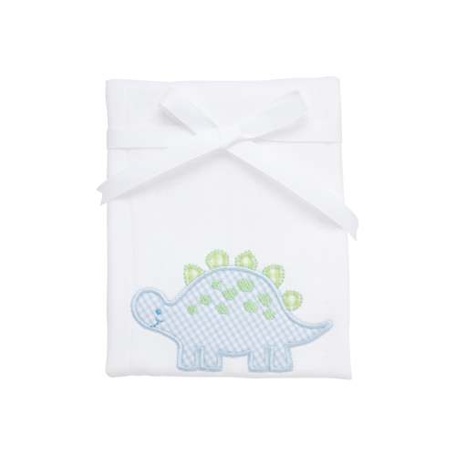 Dinosaur Applique Burp, Blue