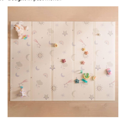 Nuby Reversible Baby Floor Mat, 77" x 58" - Foldable and Lightweight Baby Play Mat for Floor - Easy Storage and Travel - Stars and Sky