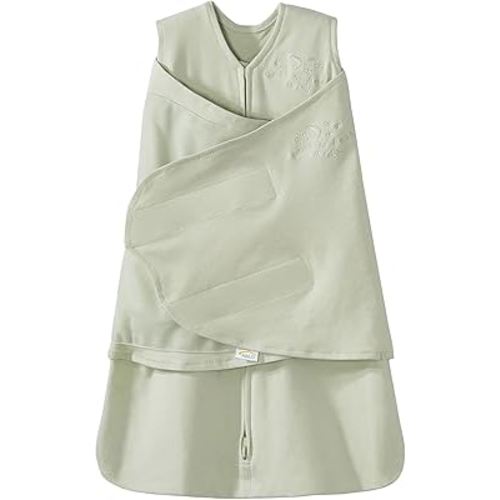 HALO 100% Cotton Sleepsack Swaddle, 3-Way Adjustable Wearable Blanket, TOG 1.5, Sage, Small, 3-6 Months