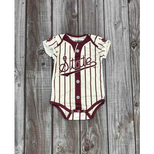Infant Onseie Jamie Pinstripe Jersey Script State – Campus Book Mart-MSU