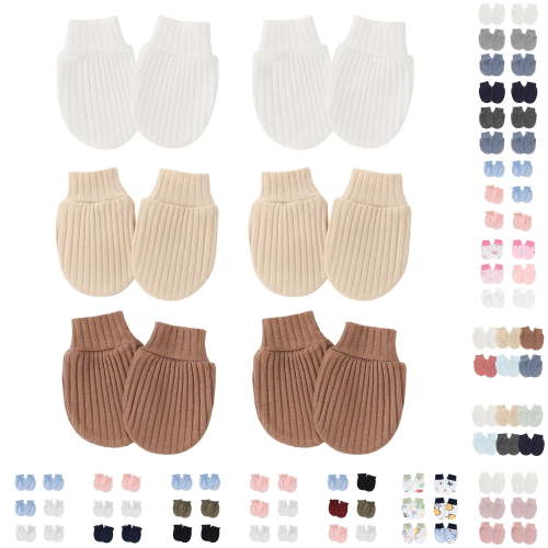 6 Pairs Baby Mittens No Scratch Mittens Soft Gloves Mittens for 0-6 Months Boys Girls