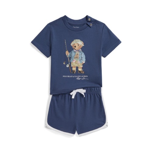 Cotton Jersey Knit Two-Piece Shorts Set