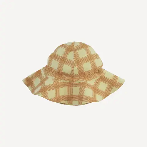 sun hat | brown plaid | organic cotton gauze