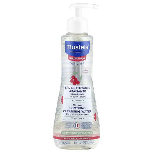 Mustela No Rinse Soothing Cleansing Water (Face & Diaper Area) - For Very Sensitive Skin 300ml/10.14oz