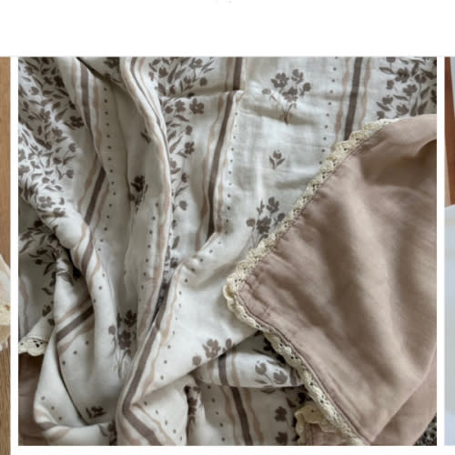 Lettie Floral QUILTED 6 Layer Gauze Blanket