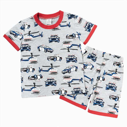 CAICJ98 Toddler Boys Pajamas Summer Outfits Kids Pajamas Boys Short Sleeve Dinosaur T Shirts Tops Shorts Clothes Set (3-4 T,Red)