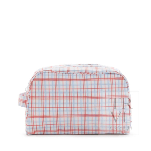 Dopp Bag - Stowaway Toiletry Bag - Classic Plaid Red