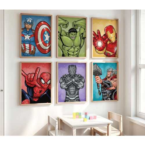 Superhero Boys Room Wall Art Prints: Set of 6 Hero Posters (digital Download) - Etsy