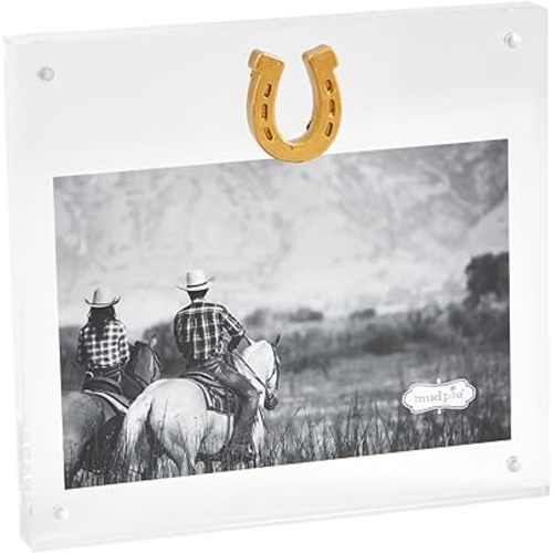 Mud Pie Horse Shoe Acrylic Frame; 6 1/2" X 7"