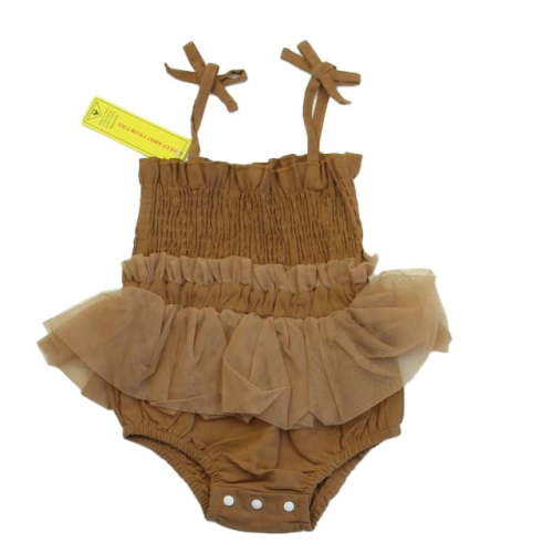 Pre-Owned Shein Girls Brown Romper size: 6-9 Months (New with Tags)