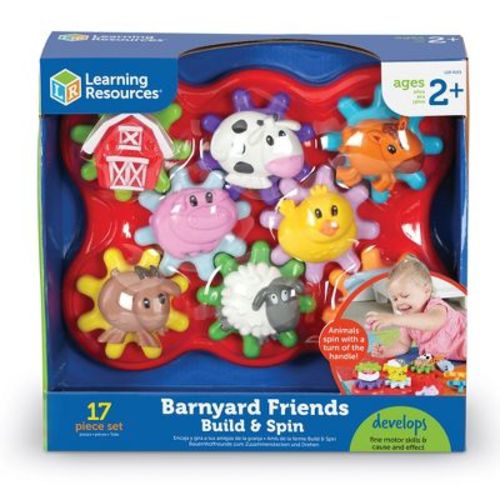 Learning Resources Barnyard Friends Build & Spin - Toddler Sensory Toys, Ages 2+