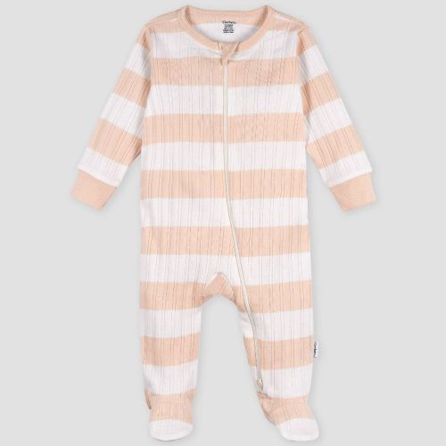 Gerber Baby Girls' Striped Sleep N' Play - Pink 0-3M