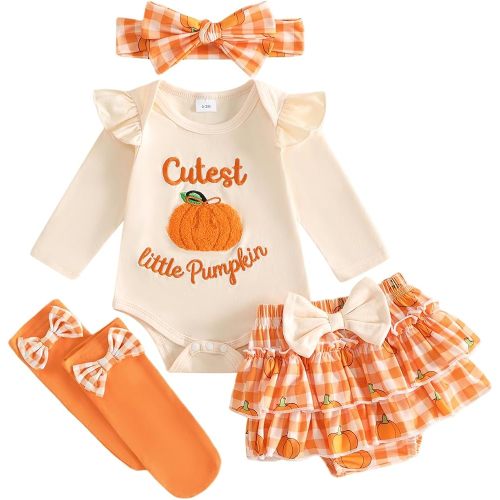 Newborn Infant Baby Girl Halloween Outfit Long Sleeve Romper Tutu Skirt Set