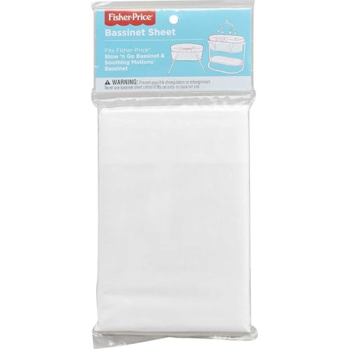 Fisher-Price Baby Bassinet Sheet, Machine-Washable Replacement Sheet for Cradle Mattress 31.63 X 15.75 Inches