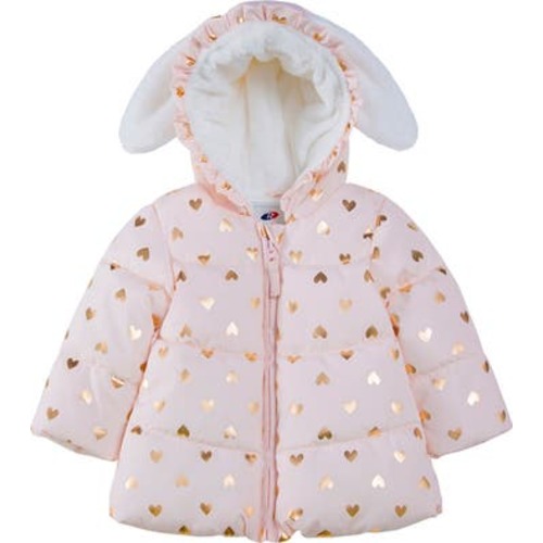 Soft Fleece Lined Bunny Puffer Jacket, 9-12M