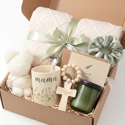 New Mom Care Package After Baby, New Mom Gifts Set Pregnancy Gift for Expecting Mommy with Blanket, Mama Mug for Moms to Be Baby Shower First Mothers Day Women Birthday Postpartum Essentials