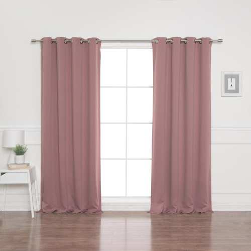 Best Home Fashion 63-in Mauve Blackout Grommet Curtain panel pair