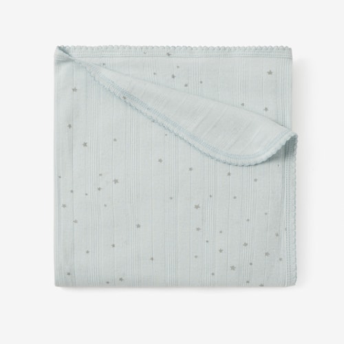 Blue Celestial Organic Cotton Ribbed Baby Blanket – Elegant Baby