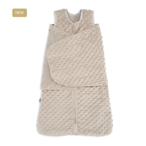 Halo Fawn Grey Plushy Dot Velboa Swaddle - Newborn