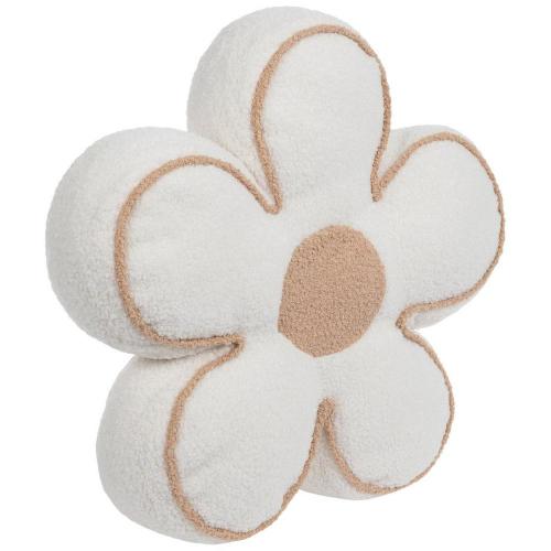 White & Tan Flower Pillow