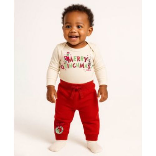Baby Boys 2-Piece Grinch Merry Grinchmas Long Sleeve Bodysuit and Pants Set