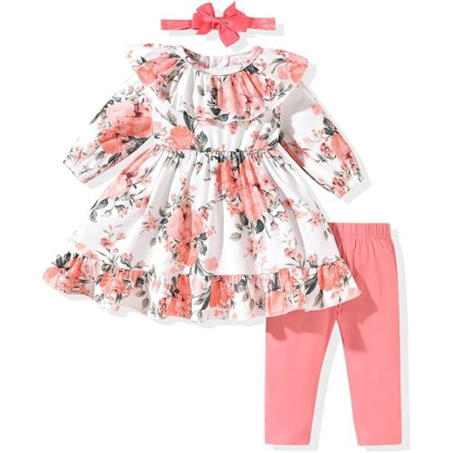 Aalizzwell Infant Baby Girls Dress Leggings Outfit