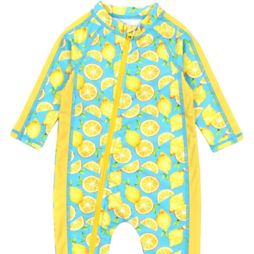 Sunsuit - Long Sleeve Romper Swimsuit | "Lemons"