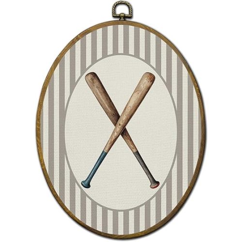 Baseball Nursery Oval Wall Art