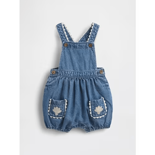 Baby Denim Shell Pocket Bubble Overalls