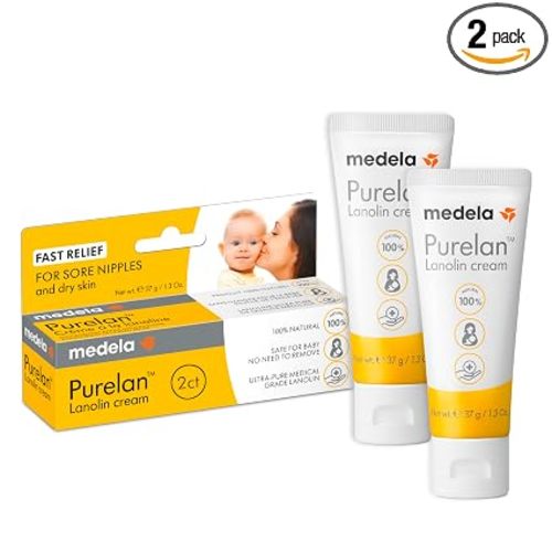 Medela Purelan Lanolin Nipple Cream, Fast Relief,Breastfeeding Safe,37g x2 | Soothes Sore & Dry Nipples, Safe for Baby, No Need to Remove Before Breastfeeding, Natural & Hypoallergenic, Pack of 2