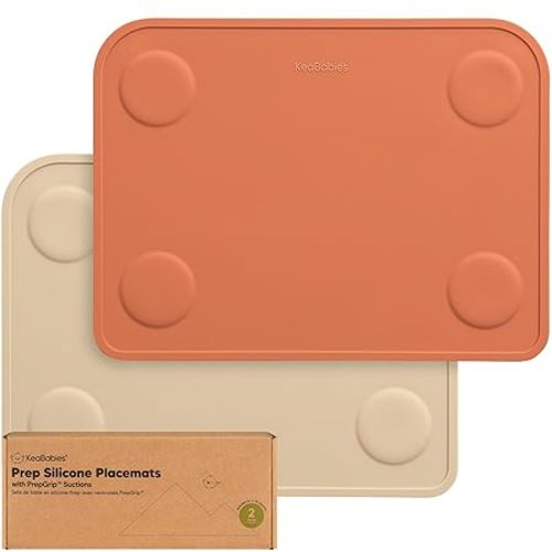 KeaBabies 2pk Silicone Placemats (Terracotta)