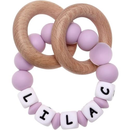Personalized Baby Keepsake Rattles with Name (Light Purple)