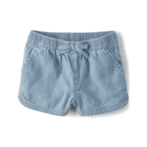 Baby And Toddler Girls Chambray Pull On Shorts - BLUE | The Children's Place