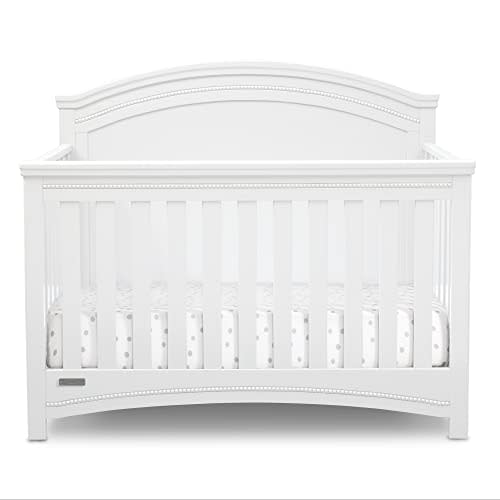 Simmons Kids SlumberTime Emma 4-in-1 Convertible Baby Crib N More - Greenguard Gold Certified, Bianca White