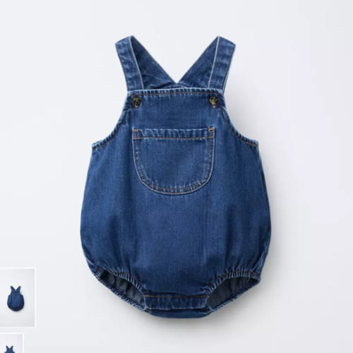 SOFT DENIM ROMPER - Mid-blue | ZARA United States