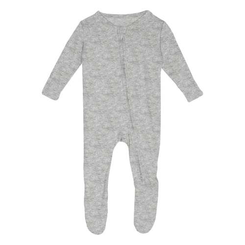 Footie with 2 Way Zipper in Heathered Mist