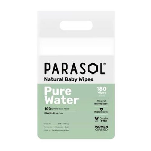 Parasol Natural 99% Pure Water Baby Wipes for Sensitive Skin - 3 Packs - 180ct