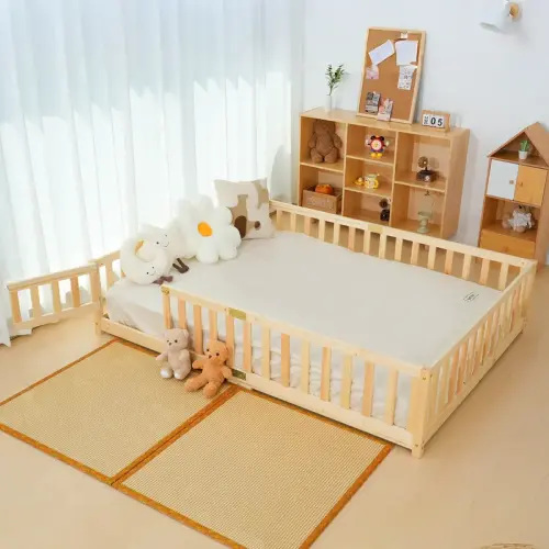 Naudacaa Twin/Full Size Montessori Floor Bed for Kids, Solid - TikTok Shop
