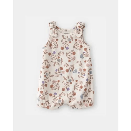 Baby Girl Floral Sleeveless Romper - Ivory | Carter's