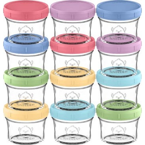 12-Pack Prep Jars Baby Food Storage Glass Containers