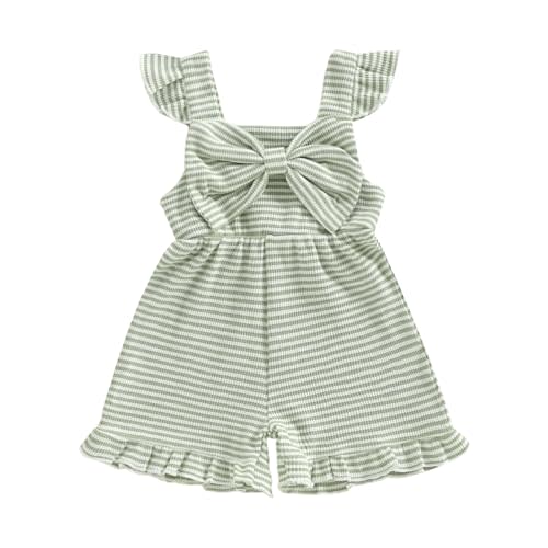 Toddler Girl Outfit Baby Summer Romper Cute Bow Sleeveless One Piece Jumpsuit Shorts Overalls Clothes 6M-5T