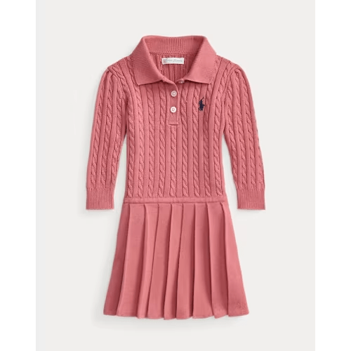 Mini-Cable Polo Sweater Dress