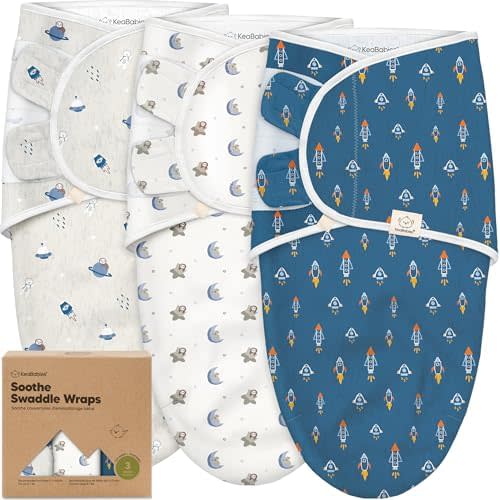 KeaBabies 3-Pack Organic Baby Swaddles for Newborns, Infant (0-6M)