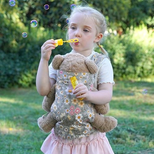 GAGAKU Baby Doll Carrier for Kids, Toy Baby Doll Sling Reborn Baby Dolls Carrier with Adjustable Straps, Doll Accessories - Green
