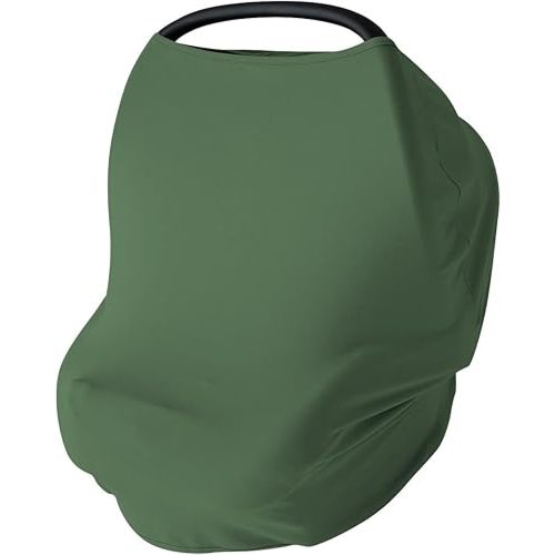 Baby Car Seat Cover, Supersoft Bamboo Viscose Carseat Cover for Infant Boys & Girls, Breathable Multi-Use Breastfeeding Covers, Canopy for Carrier, Stroller, Shopping Cart & High Chair