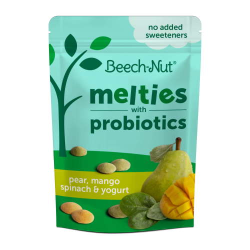 Beech-Nut Probiotic Melties Pear Mango Spinach Yogurt Melts Baby & Toddler Snack, 1oz Bag