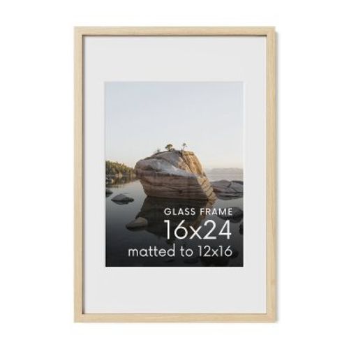 Haus and Hues Oak Picture Frame with Glass, Natural, 16x24