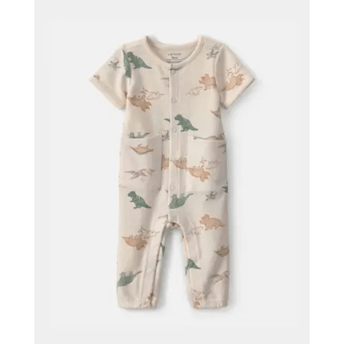 Baby Boy Dinosaur Jumpsuit - Ivory | Carter's